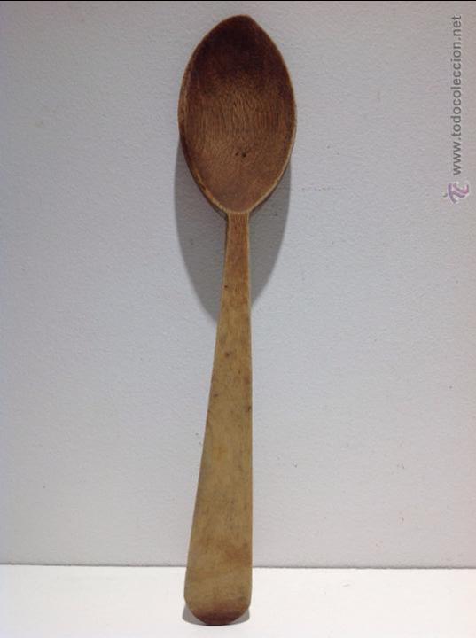 Antig&uuml;edades: ARTE PASTORIL. CUCHARA DE MADERA. - Foto 1