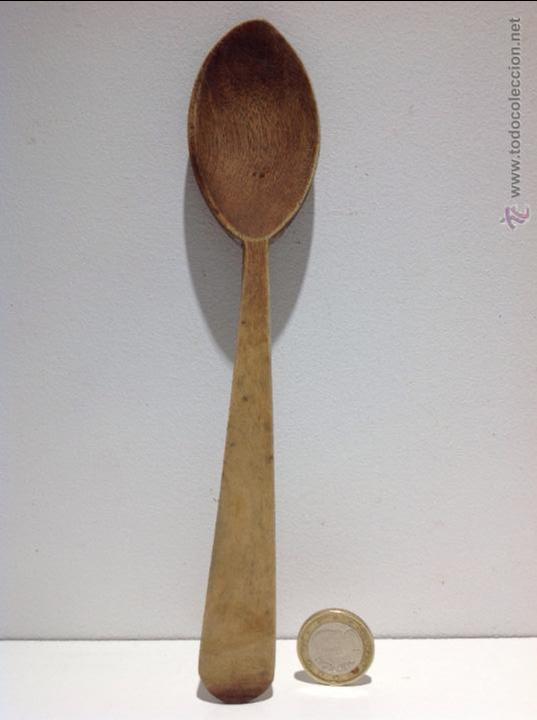 Antig&uuml;edades: ARTE PASTORIL. CUCHARA DE MADERA. - Foto 2