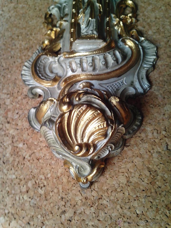 Antig&uuml;edades: MAGNIFICA PILA BENDITERA CON VIRGEN EN BRONCE - Foto 5