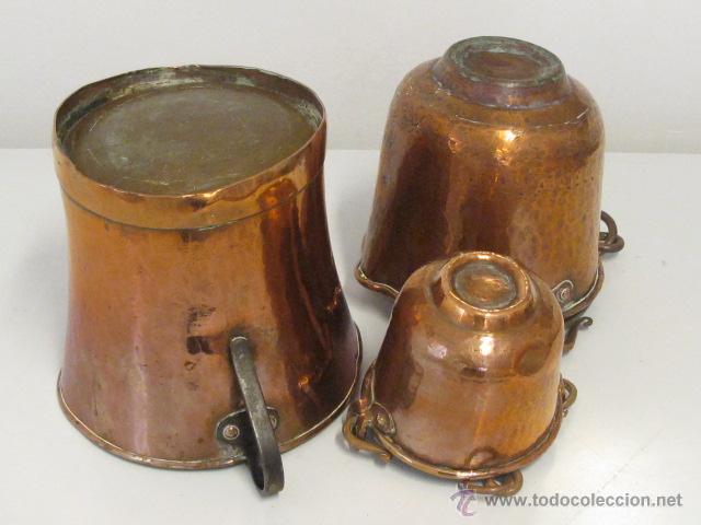 Antig&uuml;edades: Conjunto de 3 ollas de cobre - Foto 4