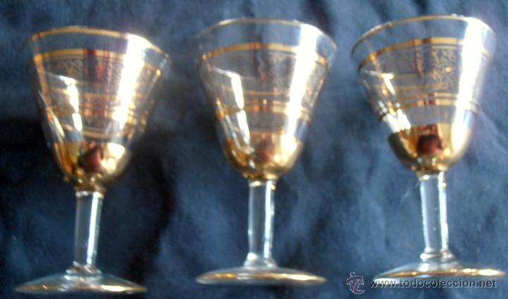 Antig&uuml;edades: 3 COPAS DE CRISTAL Y ORO - Foto 3