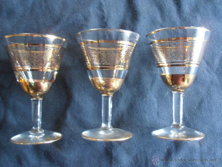 Antig&uuml;edades: 3 COPAS DE CRISTAL Y ORO - Foto 4