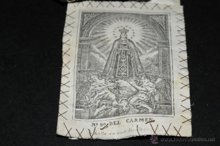 Antig&uuml;edades: ESCAPULARIO DE TELA N&ordf; S&ordf; DEL CARMEN - Foto 2