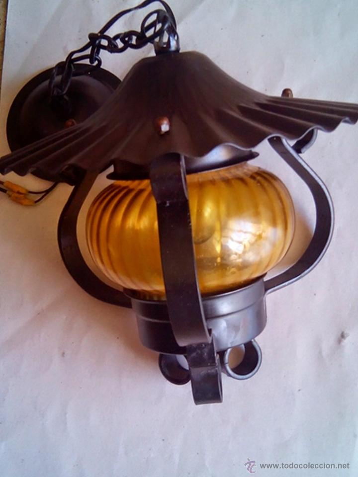Antig&uuml;edades: FAROL EN FORJA Y CRISTAL - Foto 2