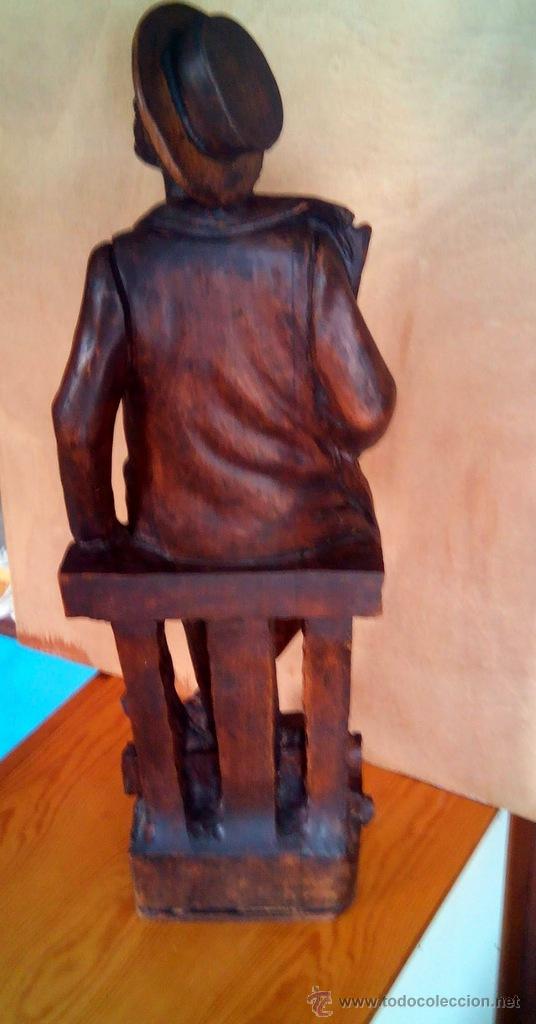Antig&uuml;edades: Figura en madera tallada. - Foto 3