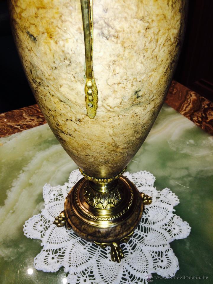 Antig&uuml;edades: ANTIGUO JARR&Oacute;N DE BRONCE Y M&Aacute;RMOL - Foto 8