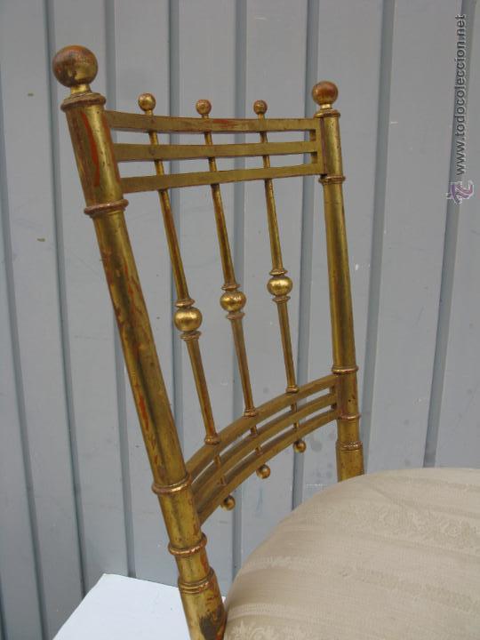 Antig&uuml;edades: silla de madera antigua tapizada perfectamente. - Foto 3
