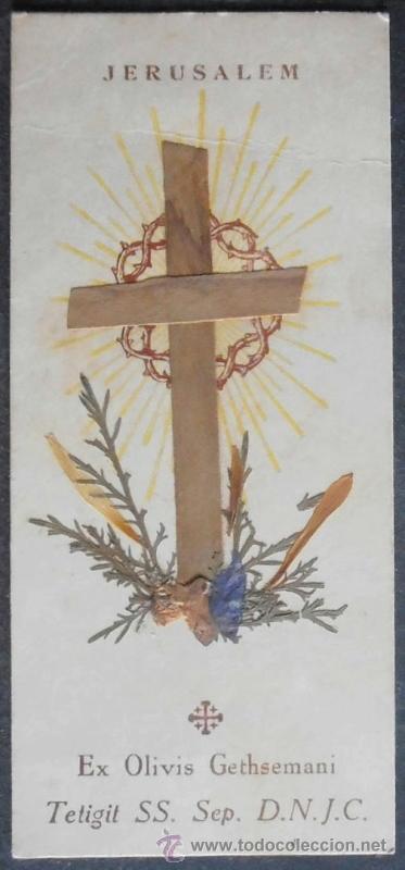 Oggetti Antichi: (0709)ESTAMPA 12X7 CM APROX,EX OLIVIS GETHSEMANI,JERUSALEM 1955,CONSERVACION:,VER EXPLICACI