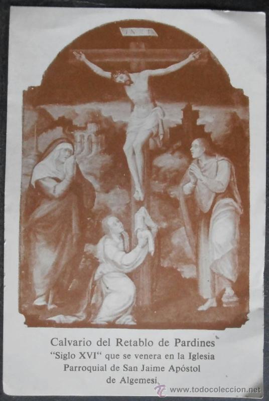Oggetti Antichi: (0764)ESTAMPA 12X7 CM APROX,CALVARIO DEL RETABLO DE PARDINES,CONSERVACION: