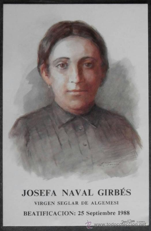 Antiquit&auml;ten: (0816)ESTAMPA 12X7 CM APROX,JOSEFA NAVAL GIRBES,VIRGEN SEGLAR DE ALGEMESI,VALENCIA