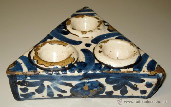 Antig&uuml;edades: ESPECIERO TRIANGULAR DE TERUEL DECORACION UNICOLOR  SIGLO XVIII. - Foto 1