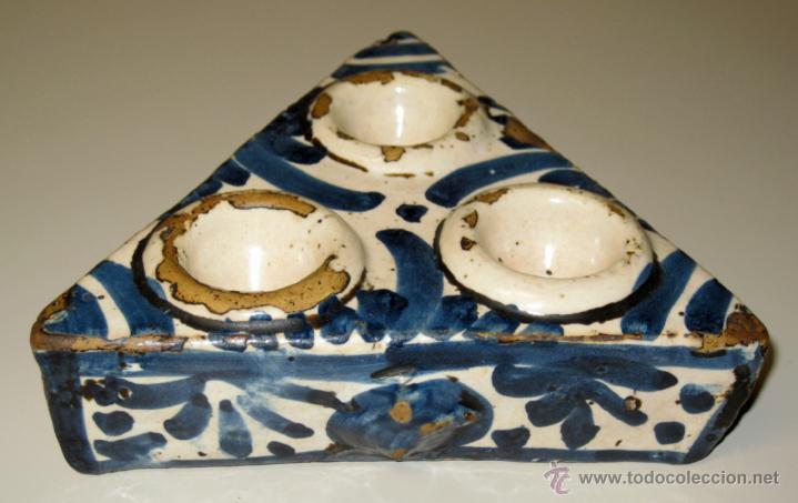 Antig&uuml;edades: ESPECIERO TRIANGULAR DE TERUEL DECORACION UNICOLOR  SIGLO XVIII. - Foto 2