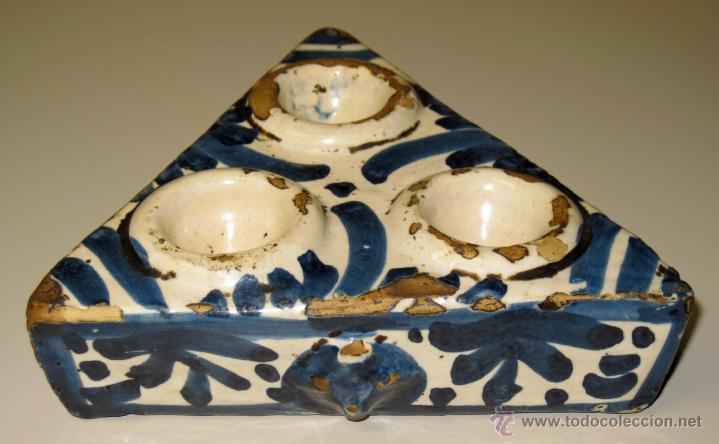 Antig&uuml;edades: ESPECIERO TRIANGULAR DE TERUEL DECORACION UNICOLOR  SIGLO XVIII. - Foto 4