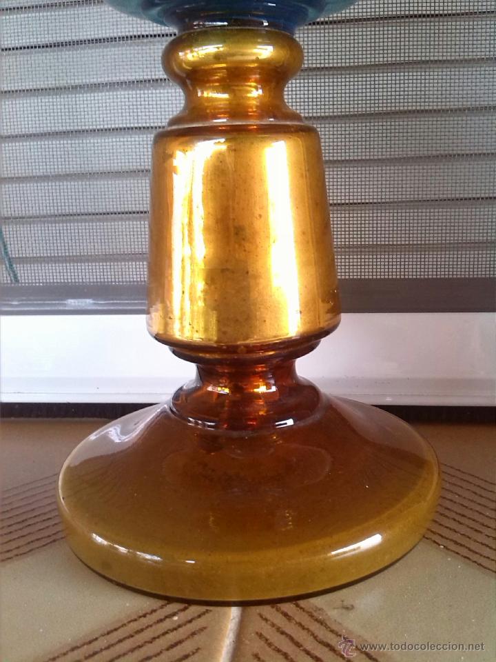 Antig&uuml;edades: antiguo quinque de cristal - Foto 2