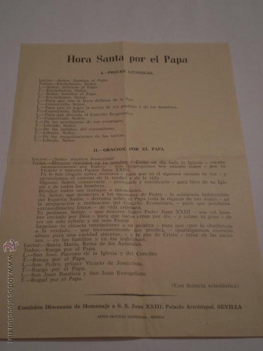 Antiquit&auml;ten: HORA SANTA POR EL PAPA.HOMENAJE A S.S.JUAN XXIII.PALACIO ARZOBISPAL.SEVILLA.