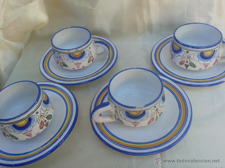 Antig&uuml;edades: Cer&aacute;mica taza con plato juego de caf&eacute; ceramica lorquina murciana, Lorca Murcia