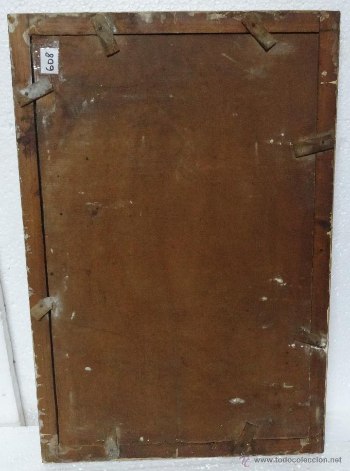 Antig&uuml;edades: ESPEJO EN MADERA PINTANDO BBB 357 - Foto 2