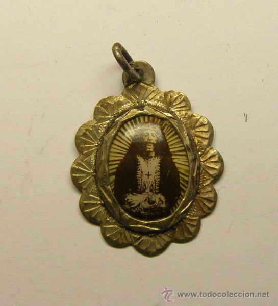 Antig&uuml;edades: Medalla religiosa de Jesucristo, de plata. - Foto 1