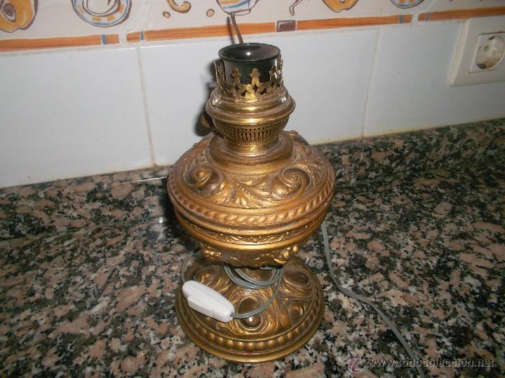 Antig&uuml;edades: bonito quinque transformado a lampara - Foto 1