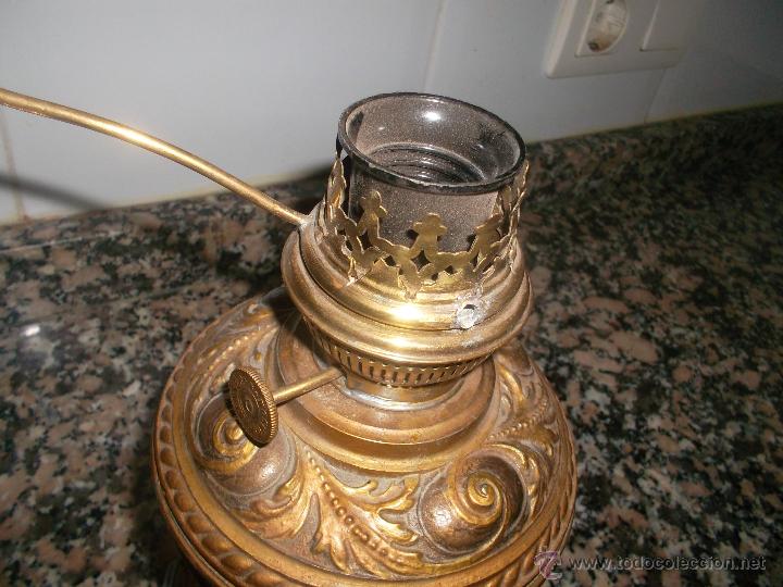 Antig&uuml;edades: bonito quinque transformado a lampara - Foto 5