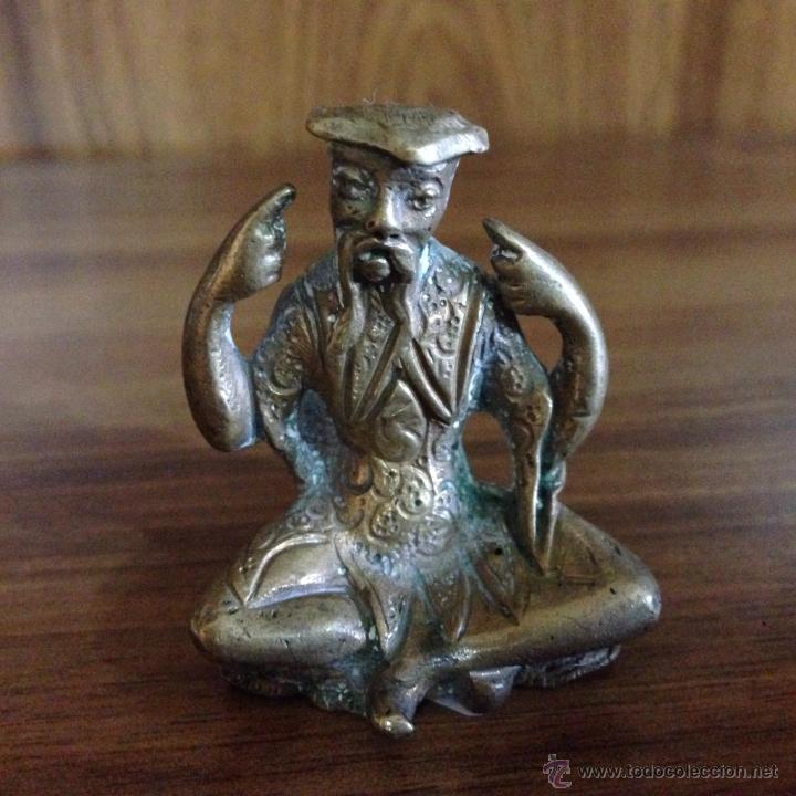 Antig&uuml;edades: MONJE DE BRONCE MINIATURA &iexcl;OFERTA! - Foto 1