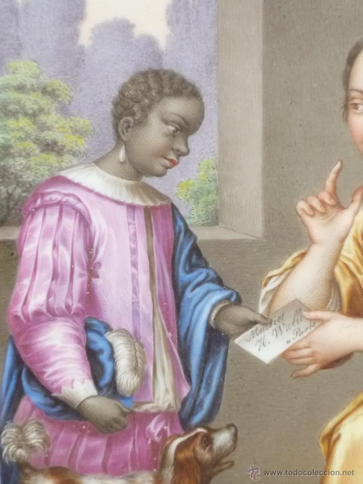 Antig&uuml;edades: Placa de porcelana pintada - Foto 7