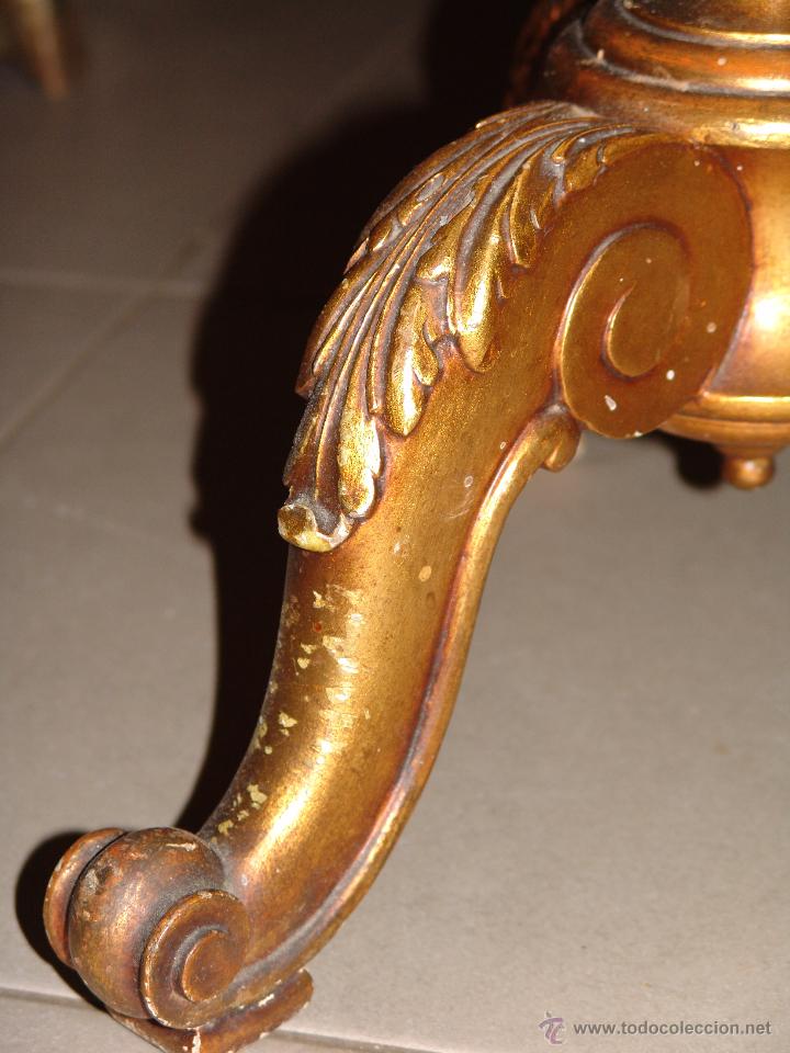 Antig&uuml;edades: MESITA CON PIE DE MADERA Y CRISTAL - Foto 3
