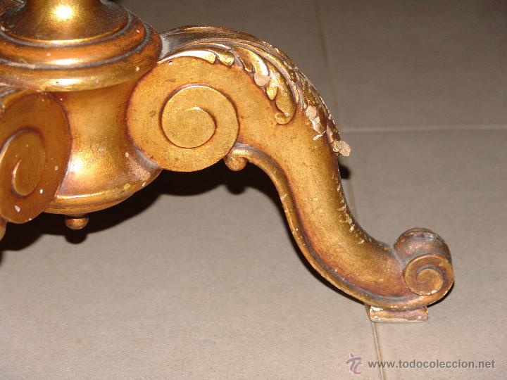 Antig&uuml;edades: MESITA CON PIE DE MADERA Y CRISTAL - Foto 4