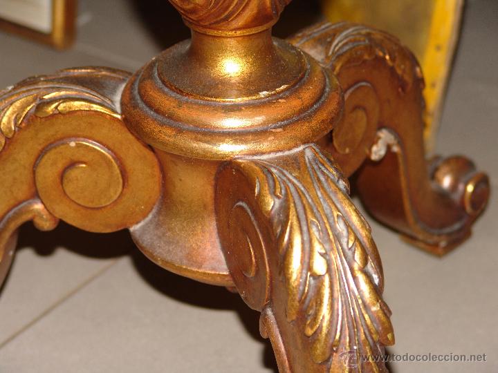 Antig&uuml;edades: MESITA CON PIE DE MADERA Y CRISTAL - Foto 5