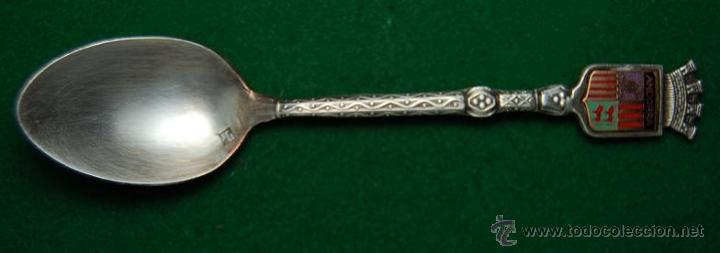 Antiques: CUCHARA DE ALPACA DECORATIVA CON ESCUDO DE ANDORRA