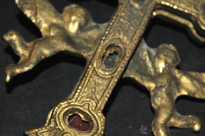 Antig&uuml;edades: ANTIGUA CRUZ DE CARAVACA EN BRONCE - Foto 4