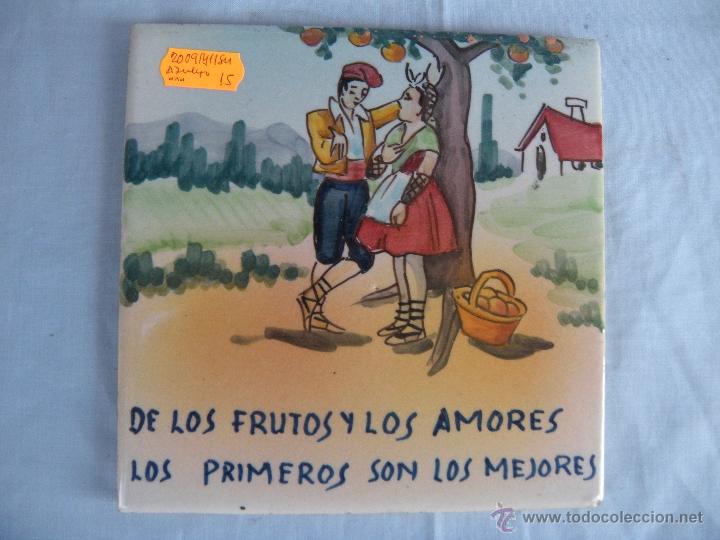 Antig&uuml;edades: AZULEJO CON REFR&Aacute;N CICOSA - Foto 1