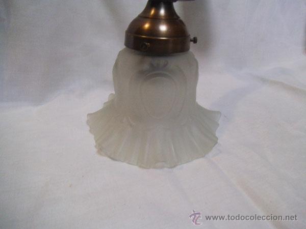 Antig&uuml;edades: APLIQUE DE BRONCE CON TULIPA DE CRISTAL - Foto 6