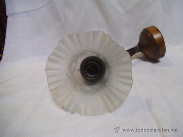 Antig&uuml;edades: APLIQUE DE BRONCE CON TULIPA DE CRISTAL - Foto 7