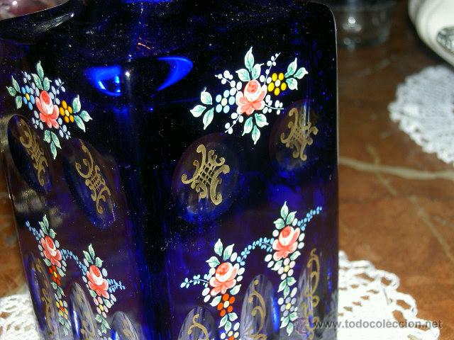 Antig&uuml;edades: LICORERA DE CRISTAL DE PLOMO CON ESMALTES - Foto 1