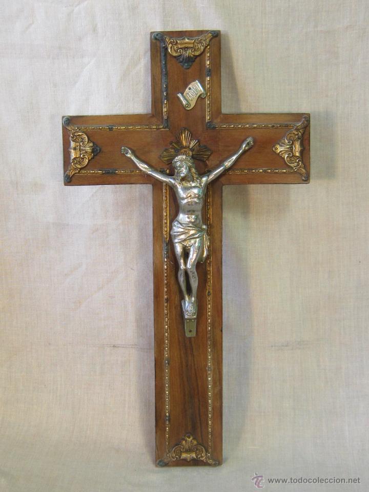 Antig&uuml;edades: CRISTO EN LA CRUZ EN MADERA Y METAL - Foto 3