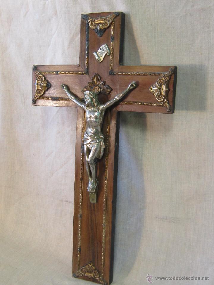Antig&uuml;edades: CRISTO EN LA CRUZ EN MADERA Y METAL - Foto 5