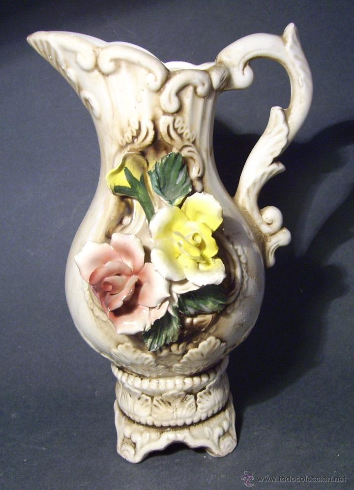 Antig&uuml;edades: JARRA  DE  CERAMICA  TIPO  CAPODIMONTE - Foto 2