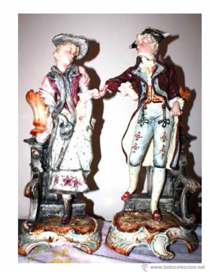 Antig&uuml;edades: Pareja de personajes de &eacute;poca - Foto 1