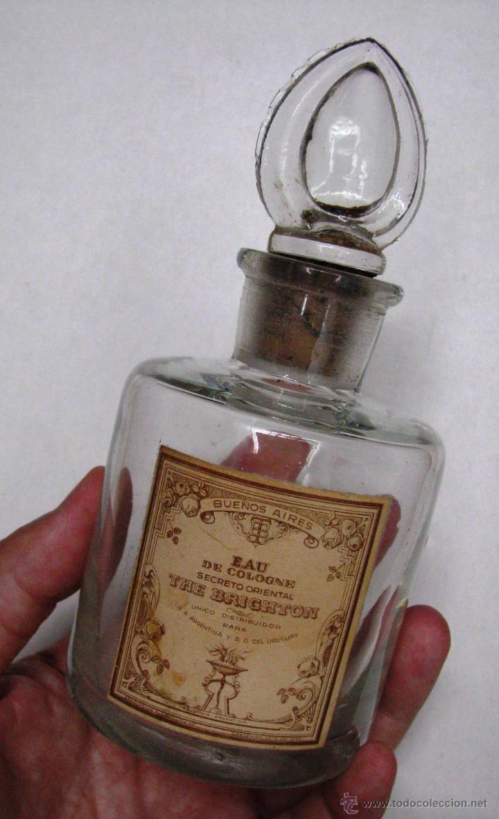 Oggetti Antichi: ANTIGUA BOTELLA FRASCO PERFUME EAU DE COLOGNE SECRETO ORIENTAL THE BRIGHTON BUENOS AIRES