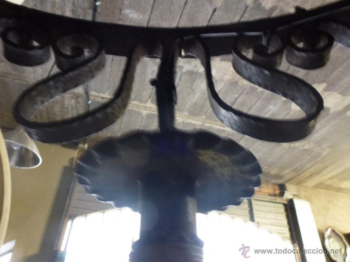 Antig&uuml;edades: Lampara redonda de hierro forjado - Foto 4