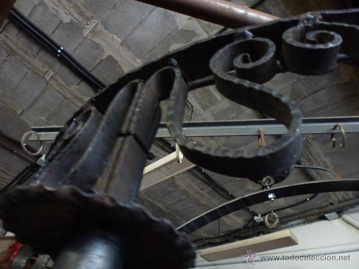 Antig&uuml;edades: Lampara redonda de hierro forjado - Foto 6