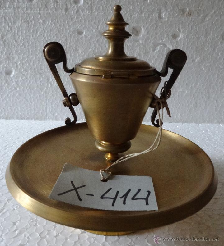 Antig&uuml;edades: TINTERO MESA DE DESPACHO EN BRONCE - XXX 414 - Foto 9