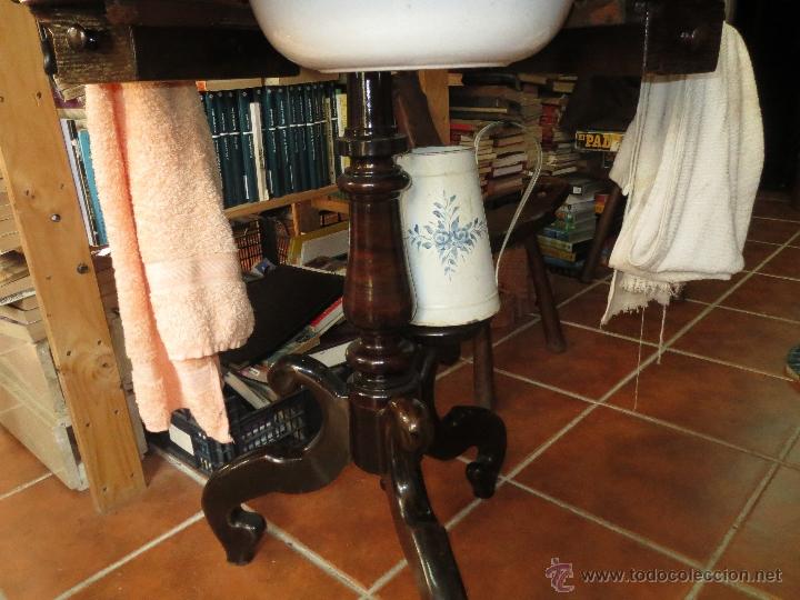 Antig&uuml;edades: PALANGANERO DE MADERA SIGLO XIX - Foto 3
