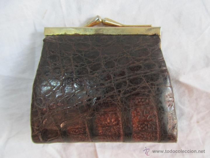 Antig&uuml;edades: Monedero de piel de cocodrilo - Foto 2