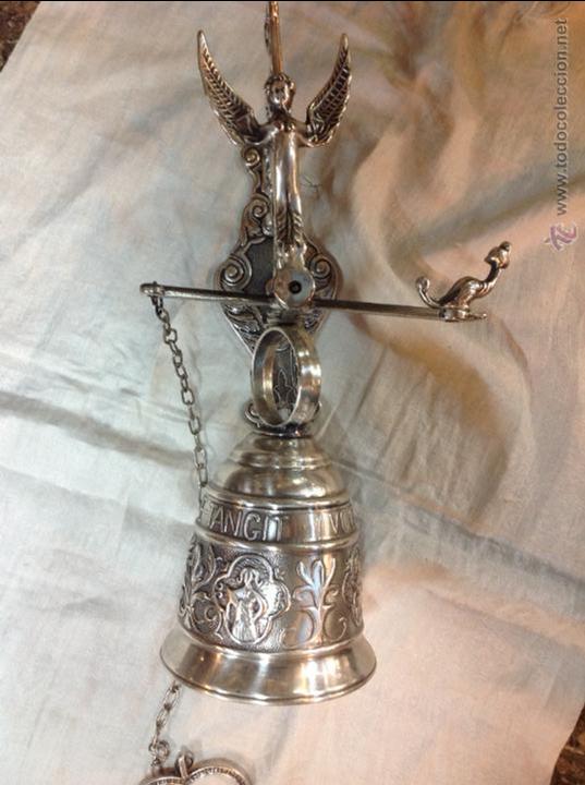 Antig&uuml;edades: campana de brobce plateada - Foto 5