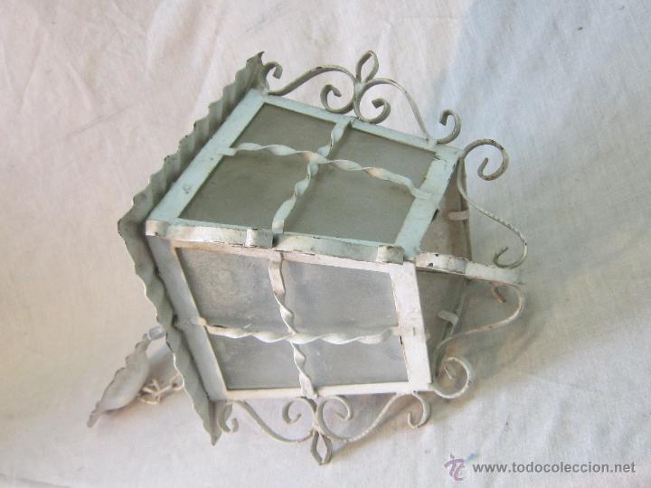 Antig&uuml;edades: FAROL DE TECHO ANTIGUO EN HIERRO PINTADO - Foto 5