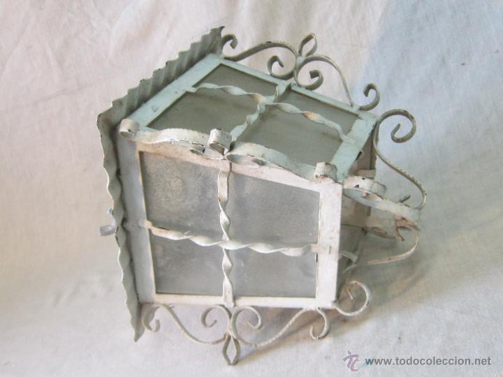 Antig&uuml;edades: FAROL DE TECHO ANTIGUO EN HIERRO PINTADO - Foto 7