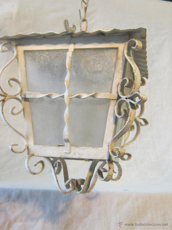 Antig&uuml;edades: FAROL DE TECHO ANTIGUO EN HIERRO PINTADO - Foto 9