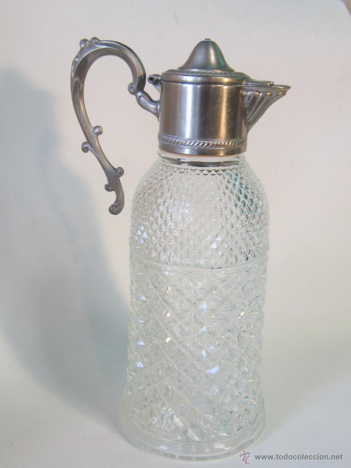 Antig&uuml;edades: BOTELLA DE CRISTAL Y METAL PLATEADO - Foto 5